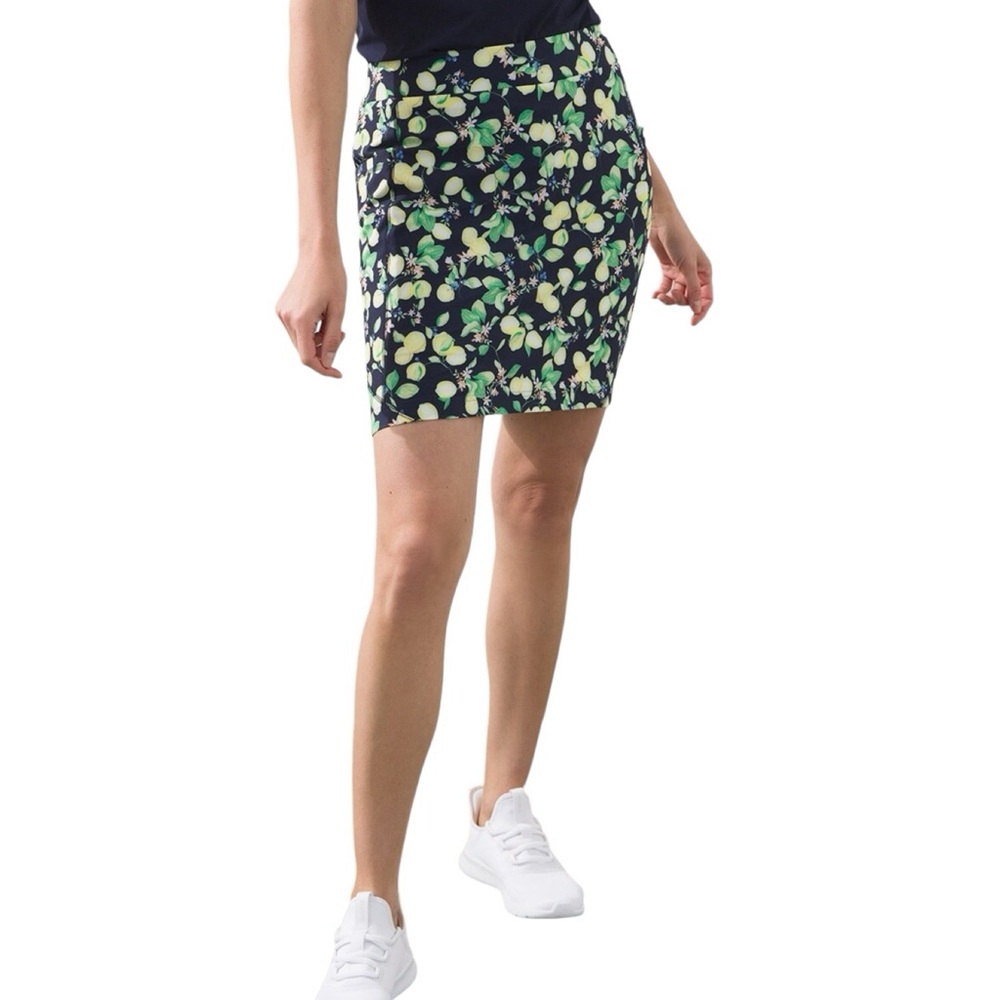 Chico's Floral Print Skort - Navy and Yellow